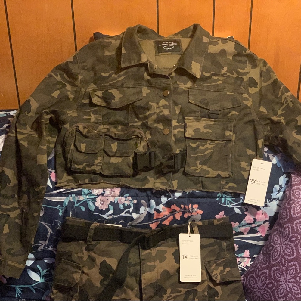 Camo denim jacket